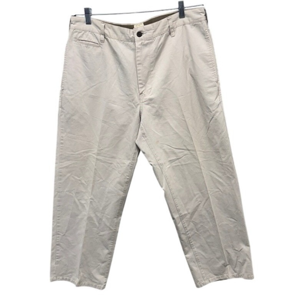 Gap Hudson Mens Chino Pants 36x30 Khaki Beige Cotton Straight Leg Casual Trouser